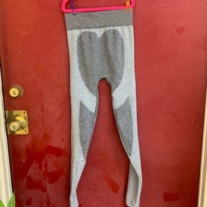 Exercise pants. Heart butt.